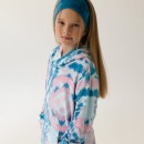 Παιδικό σετ κολάν tie dye βελουτέ ροζ-πετρόλ Alice A18071 για κορίτσια (2-12 ετών)