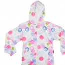 Παιδικό αντιανεμικό μπουφάν πουά λευκό-ροζ για κορίτσια (5-8 ετών)