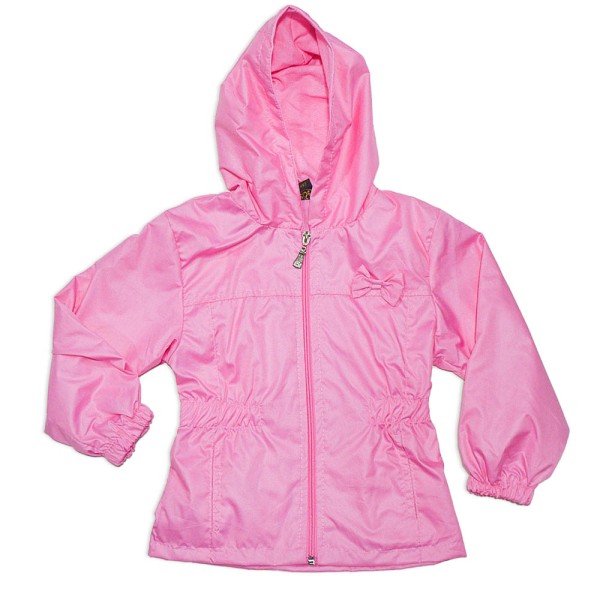 Παιδικό αντιανεμικό μπουφάν με φιόγκο ροζ για κορίτσια (1-4 ετών)