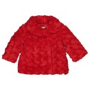 Βρεφική γούνα με σχέδιο τριανταφυλλάκια κόκκινη για κορίτσια (9-24 μηνών)