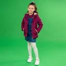 Παιδικό μπουφάν με κουκούλα και επένδυση βυσσινί για κορίτσια (6-10 ετών)
