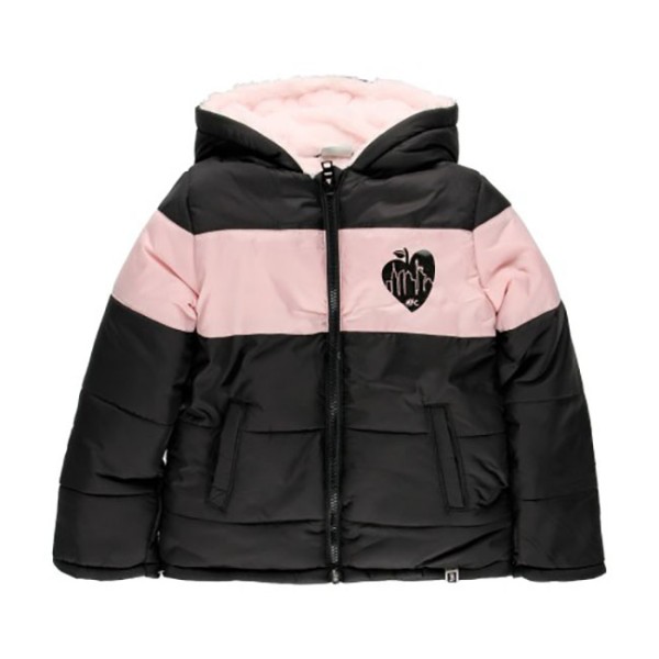 Παιδικό μπουφάν μαύρο-ροζ Boboli 405245-890 για κορίτσια (6-12 ετών)