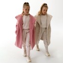 Παιδικό παλτό oversized ροζ Alice A13011 για κορίτσια (4-12 ετών)