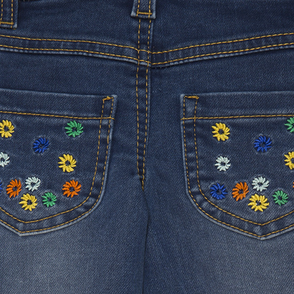 Παιδικό παντελόνι τζιν μπλε με λουλούδια Tuc Tuc 11300250 για κορίτσια (3-6 ετών)
