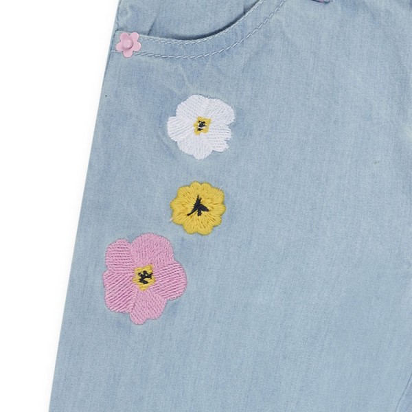Παιδικό παντελόνι τζιν μπλε ανοιχτό tiny critters με λουλουδάκια Tuc Tuc 11349487 για κορίτσια (2-8 ετών)