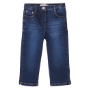 Παιδικό παντελόνι τζιν σκούρο μπλε με φαρδύ μπατζάκι για κορίτσια Minoti 8GWLJEAN2 (8-14 ετών)