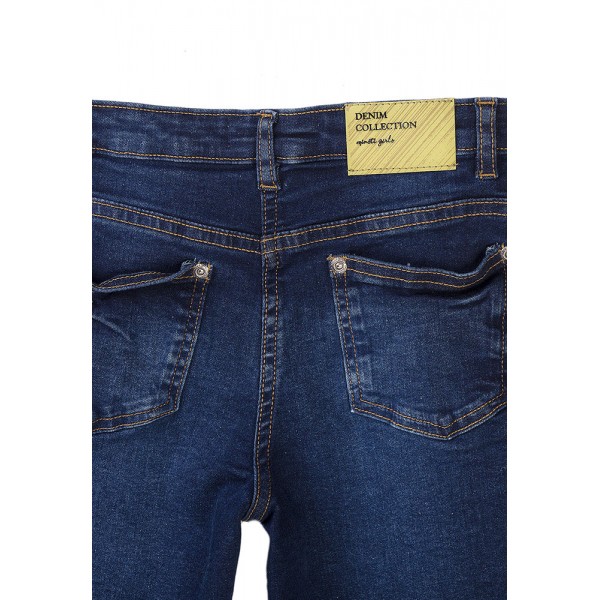 Παιδικό παντελόνι τζιν σκούρο μπλε με φαρδύ μπατζάκι για κορίτσια Minoti 8GWLJEAN2 (8-14 ετών)