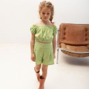 Παιδικό σετ σορτς πτι καρό πράσινο Alice A18052 για κορίτσια (2-12 ετών)