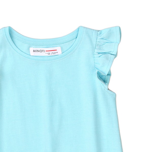 Παιδικό t-shirt με βολάν γαλάζιο Minoti 10VEST4 για κορίτσια (8-14 ετών)