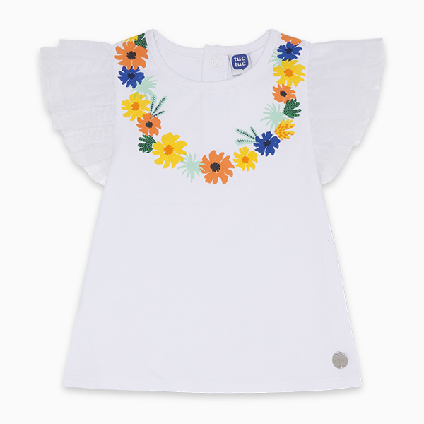Παιδικό t-shirt λευκό με λουλούδια Tuc Tuc 11300233 για κορίτσια (1-6 ετών)