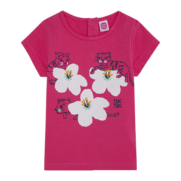 Παιδικό t-shirt ροζ με τίγρεις Tuc Tuc 11300320 για κορίτσια (3-6 ετών)