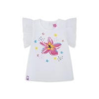 Παιδικό t-shirt με λουλούδι και τούλινο βολάν ροζ-λευκό Tuc Tuc 11329851 για κορίτσια (1-6 ετών)