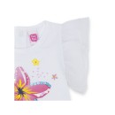 Παιδικό t-shirt με λουλούδι και τούλινο βολάν ροζ-λευκό Tuc Tuc 11329851 για κορίτσια (1-6 ετών)
