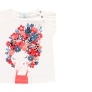 Παιδική μπλούζα με κοριτσάκι και λουλούδια λευκή Boboli 204095_110 για κορίτσια (2-6 ετών)
