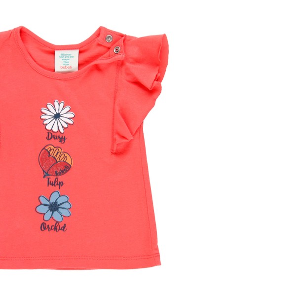 Βρεφική μπλούζα με βολάν κοραλί Boboli 204107_3740 για κορίτσια (6-18 μηνών)