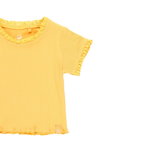 Βρεφική μπλούζα ριπ με δαντέλα κίτρινη Boboli 294016 για κορίτσια (12-18 μηνών)