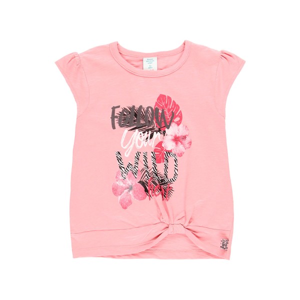Παιδική μπλούζα σομόν 'follow your wild' Boboli 404019 για κορίτσια (8-16 ετών)