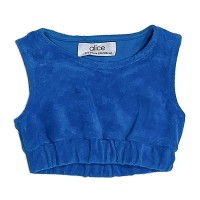 Παιδική αμάνικη κροπ τοπ μπλούζα πετσετέ μπλε Alice A14012 για κορίτσια (2-12 ετών)