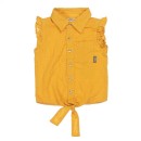 Παιδικό πουκάμισο με δέσιμο μουσταρδί Koko Noko V42952-37 για κορίτσια (4-10 ετών)
