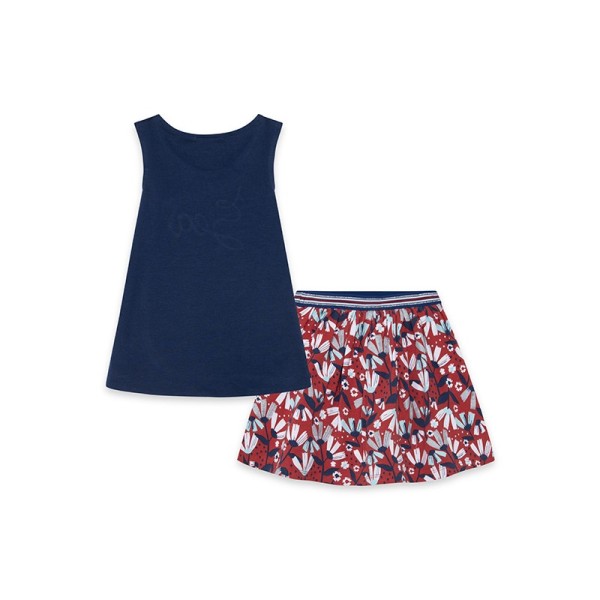 Παιδικό σετ μπλούζα sea lovers μπλε και φούστα με τουλίπες κόκκινη Tuc Tuc 11329378 για κορίτσια (8-14 ετών)