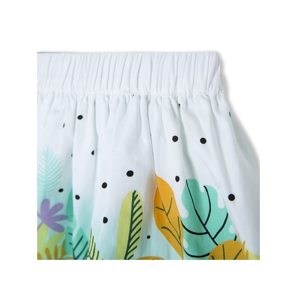 Παιδική φούστα λινή με φύλλα άσπρη Tuc Tuc 11329677 για κορίτσια (1-6 ετών)