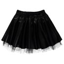 Παιδική φούστα δερματίνη με τούλι μαύρη για κορίτσια (2-6 ετών)