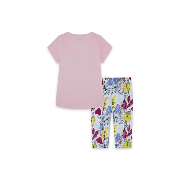 Παιδικό σετ μπλούζα ροζ και κολάν άσπρο-πολύχρωμο Tuc Tuc 11329490 για κορίτσια (8-14 ετών)