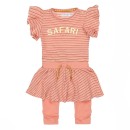 Βρεφικό σετ μπλουζοφόρεμα με βολάν και κολάν πορτοκαλί Dirkje V42354-31 για κορίτσια (6-18 μηνών)