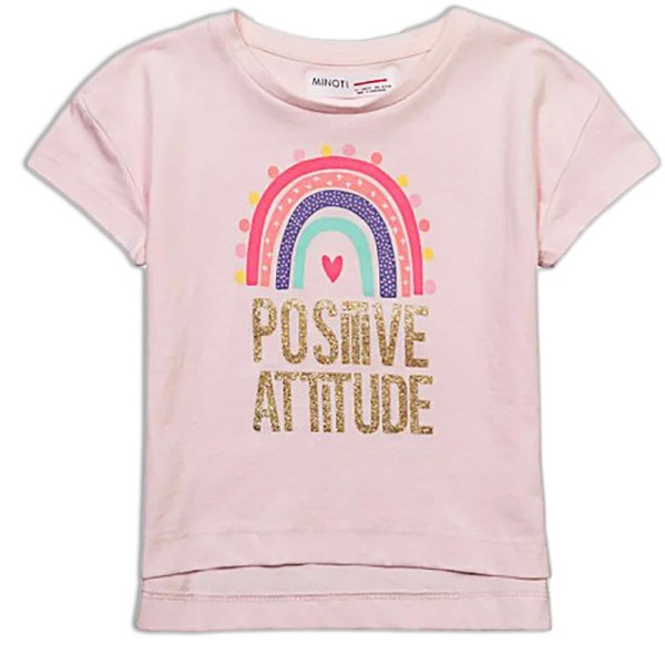 Παιδική μπλούζα ουράνιο τόξο ροζ Minoti 10TTEE4 για κορίτσια (3-8 ετών)