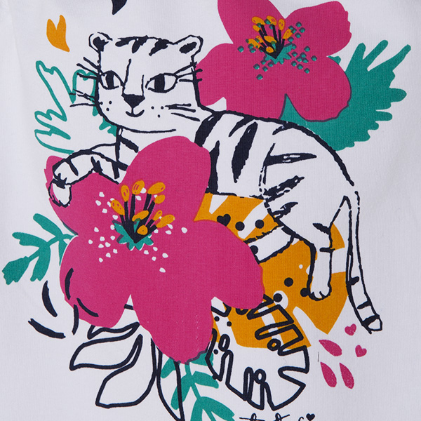 Παιδική μπλούζα λευκή με τίγρη Τuc Tuc 11300333 για κορίτσια (3-6 ετών)