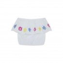 Παιδική μπλούζα crop-top με μαργαρίτες άσπρη Tuc Tuc 11329358 για κορίτσια (8-14 ετών)