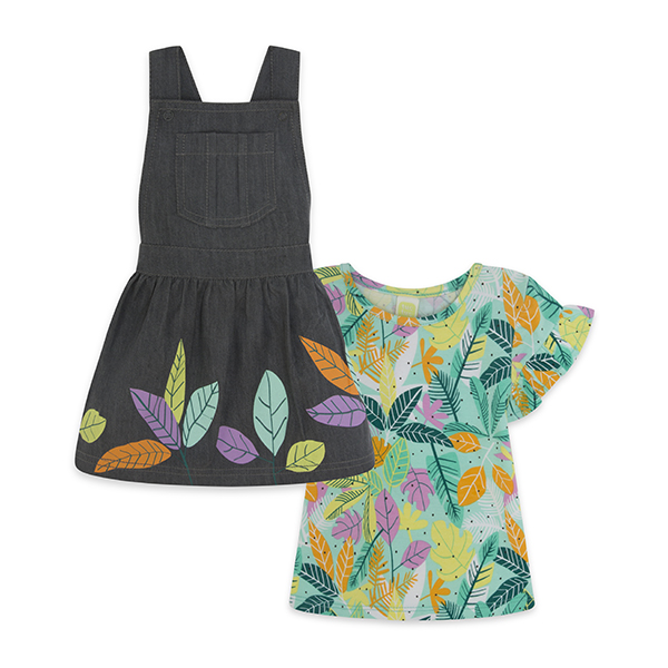 Παιδικό σετ μπλούζα in the jungle πολύχρωμη και σαλοπέτα γκρι Tuc Tuc 11329690 για κορίτσια (1-8 ετών)