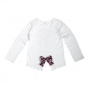 Παιδική μπλούζα ασύμμετρη λευκή για κορίτσια (3-14 ετών)