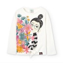 Παιδική μπλούζα λευκή με λουλούδια Boboli 415044-1111 για κορίτσια (4-10 ετών)