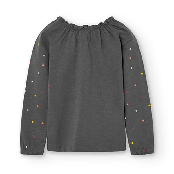 Παιδική μπλούζα μακό ανθρακί πουά Boboli 435002-8131 για κοίτσια (4-10 ετών)