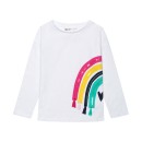 Παιδική μπλούζα με ουράνιο τόξο λευκή Minoti 48-CLUB2 για κορίτσια (3-8 ετών)