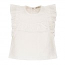 Παιδική μπλούζα κυπούρ με βολάν λευκή EMC BX1910 για κορίτσια (4-8 ετών)