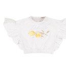 Παιδική μπλούζα με λουλούδι λευκή-κίτρινη EMC BX1914 για κορίτσια (4-8 ετών)