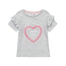 Βρεφική μπλούζα με καρδιά ροζ-γκρι Minoti CHAIN4 για κορίτσια (12-24 μηνών)
