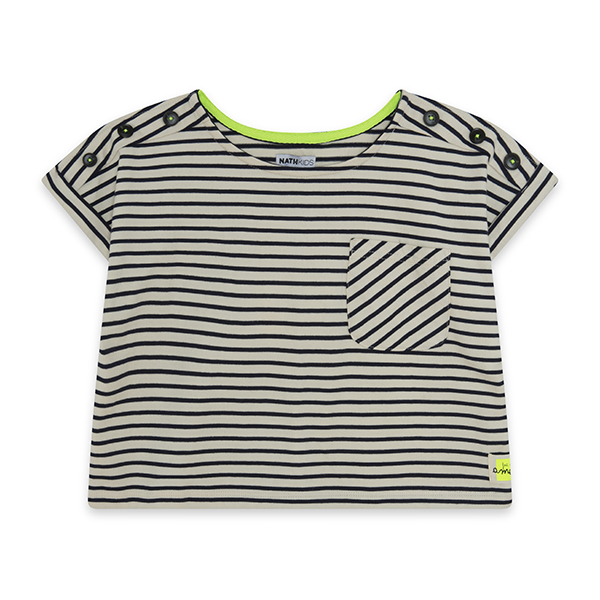 Παιδικό μπλούζα vacay mood μαύρο ριγέ Nath KG02T302W1 για κορίτσια (8-16 ετών)