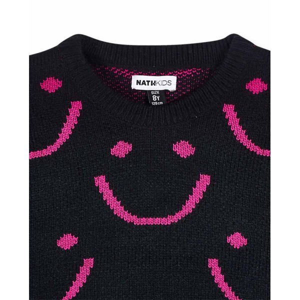 Παιδικό πουλόβερ μαύρο Nath KG05K401X για κορίτσια (6-12 ετών)