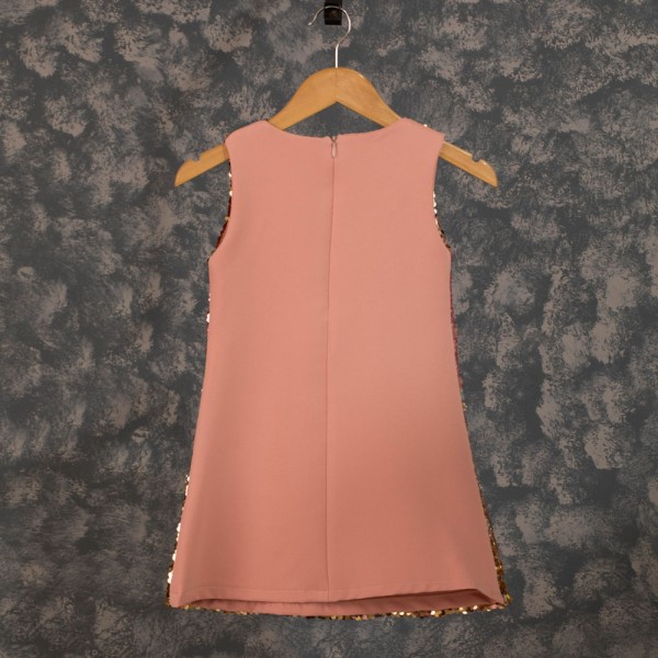 Παιδικό φόρεμα παγιέτα ροζ/χρυσό (1-12 ετών)