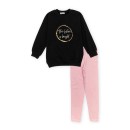 Παιδικό σετ μπλουζοφόρεμα με κολάν μαύρο-ροζ Action 12200049 (6-16 ετών)