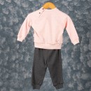Βρεφικό σετ με μπλούζα και παντελόνι σομόν-γκρι (6-24 μηνών)