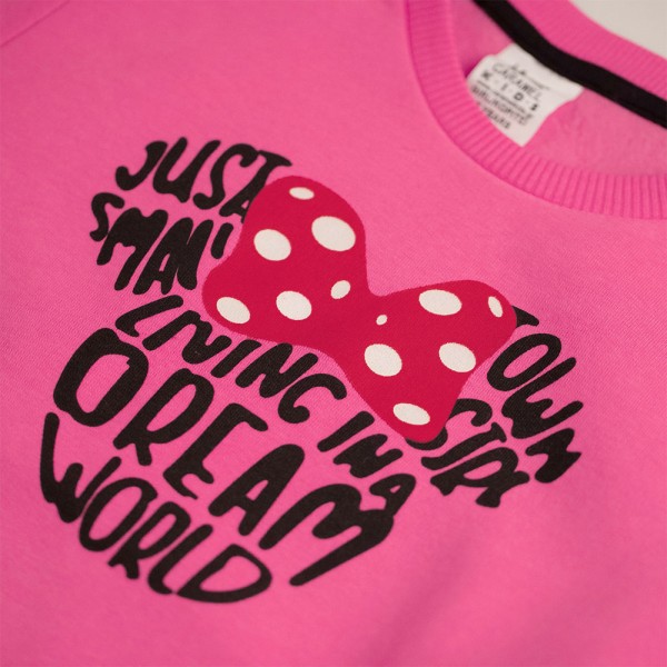 Παιδικό σετ φόρμας φούτερ 'Dream World' ροζ-μαύρο για κορίτσια (4-6 ετών)