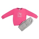 Παιδικό σετ φόρμας φούτερ 'Girly' ροζ-γκρι για κορίτσια (4-6 ετών)