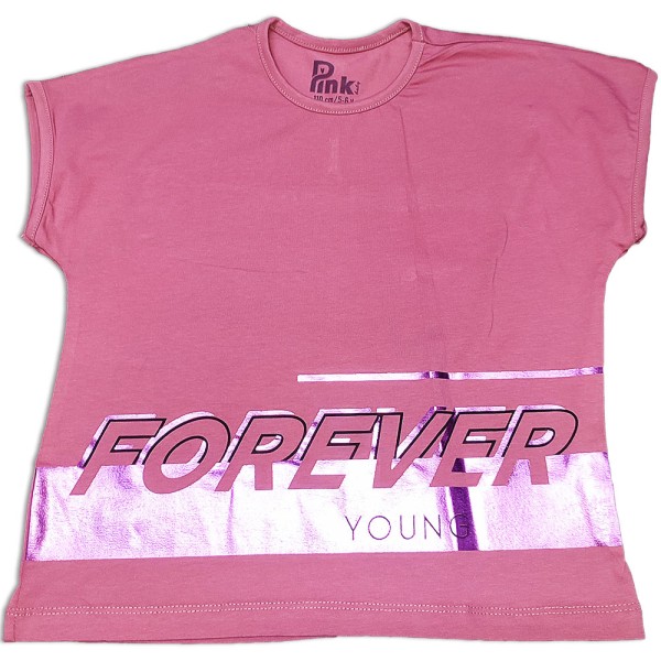Παιδικό σετ t shirt με κολάν forever βυσσινί για κορίτσια (5-9 ετών)