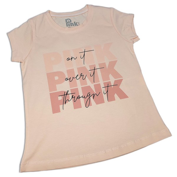 Παιδικό σετ t shirt με κολάν PINK σομόν για κορίτσια (5-9 ετών)