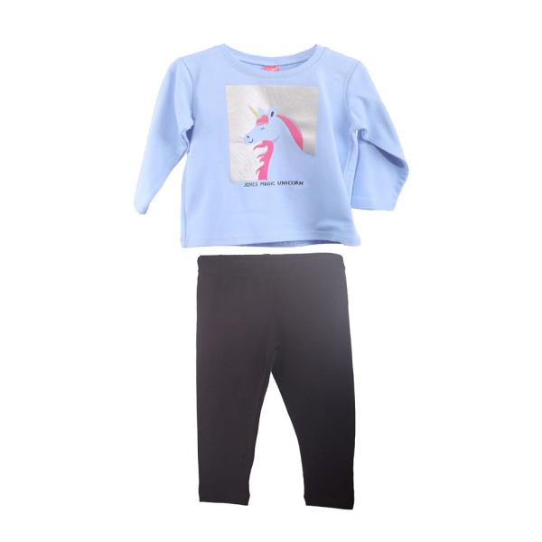 Παιδικό σετ μπλούζα κολάν γαλάζιο μαύρο Joyce 2361145 για κορίτσια (1-5 ετών)
