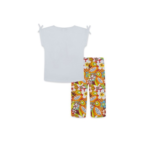 Παιδικό σετ μπλούζα summer festival άσπρη και κολάν πολύχρωμο Tuc Tuc 11329452 για κορίτσια (8-14 ετών)